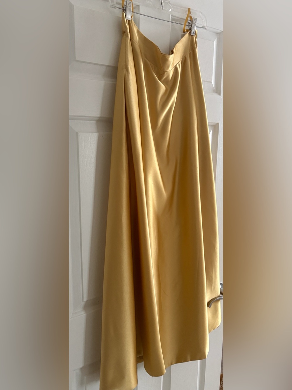 Source Unknown Golden Yellow Satin Maxi Skirt